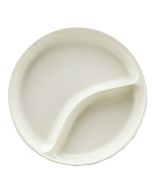 Entr&eacute;e Dish Round 7-3/4" High Heat 2-Cavity, Ivory (36 per case) - J451