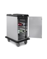 Premium Room Service Cart, 10 Tray Capacity, Side Load, Single Door, Four 6" Balloon Casters, 5.5" Spacing - MD10SLPRS6B4-55