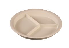 High Heat Reusable 9" Divided Plate, High Wall, Bone (12 per case) - J998H