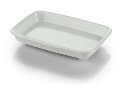 12 oz. Reusable Alacite Entr&eacute;e Dish, Rectangular, White, for Skandia Server (24 per case) - K75
