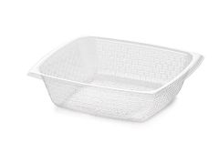 Disposable Condiment Dish 4 oz., Rectangular, Clear (2,000 per case) - A09CLR