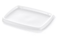 Lid Disposable, Rectangular, Non-Vented, White (3,000 per case) - B21A