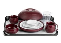Allure&reg; Burgundy Tray Setting
