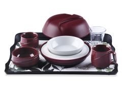 Essence&trade; Burgundy Tray Setting