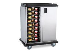 Premium Meal Delivery Cart, 18 Tray Capacity, End Load, Double Door, Six 6" Balloon Casters, 4.5" Spacing - MD18ELP6B6-45