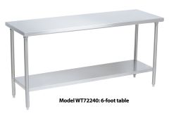 Work Table, 48" x 24", Stainless Steel - WT48240
