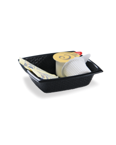 Black disposable condiment dish