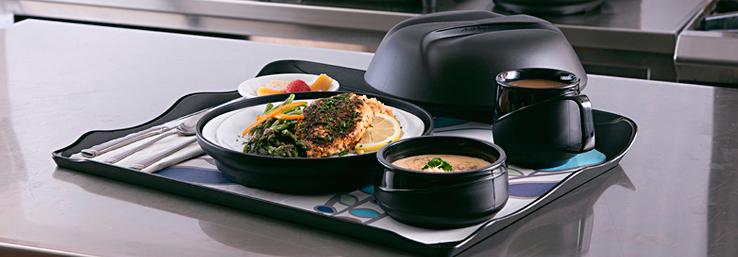 Image of delicious food plated on Aladdin Temp-Rite Equipment. 